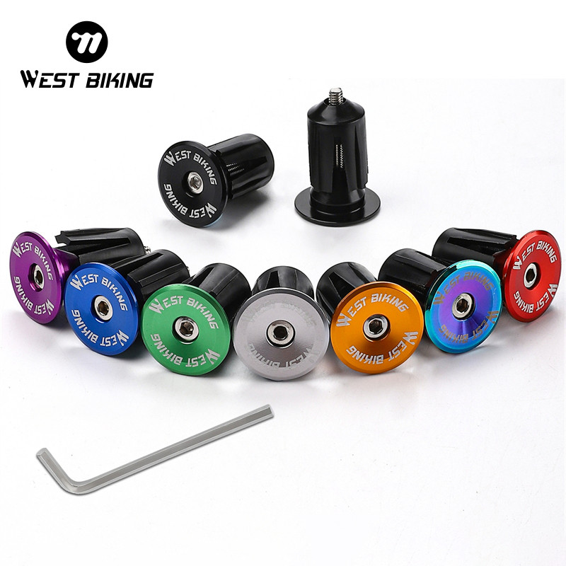 West Biking Mtb Road Handlebar End Plugs Aluminum Alloy Handle Bar End Cap Bmx Grip Multi-Color