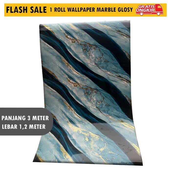 Wallpaper Dinding Vinyl Marble 1.2 m x 3 Meter Tebal 2.5mm / Wallpaper Dinding Motif Vinyl Marble