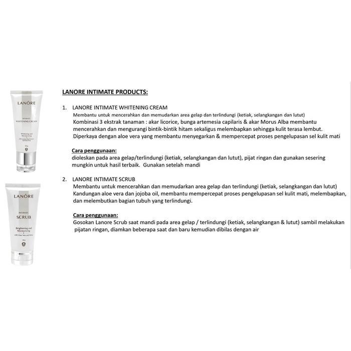 Paket Lanore Intimate Whitening Scrub & Lanore Intimate Whitening Cream