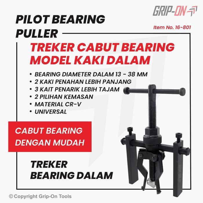 Grip-On Pilot Bearing Puller Treker Alat Cabung Bearing Dalam Grip On