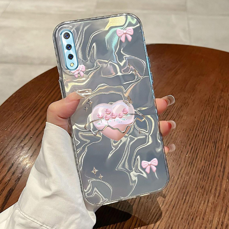 Casing Hp VIVO S1 VIVO S1 Pro Case Casing Pola Cinta Bunga Mawar HP Kasing Kasus ponsel transparan m