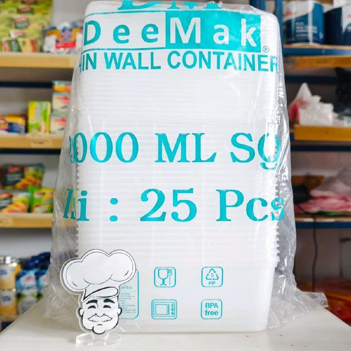 Thinwall 2000Ml Dm / Kotak Penyimpanan Makan / Kontainer Food 2L / Kotak Makan Isi 25Pcs / Dm 2000Ml