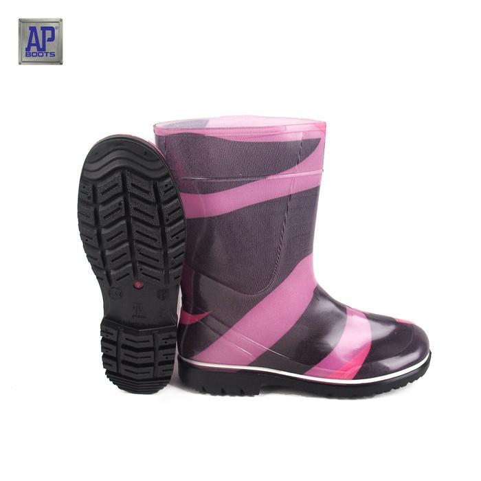lb2x- Ap Boots Ap Kids 2012 Mixed Black Fuxia - Sepatu Boot Pvc