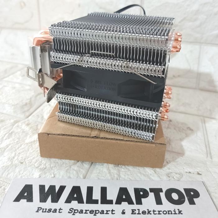 CPU COOLER KIPAS 1 RGB 4 SOCKET FAN CPU INTEL AMD COOLER PROCESSOR 6PIPE