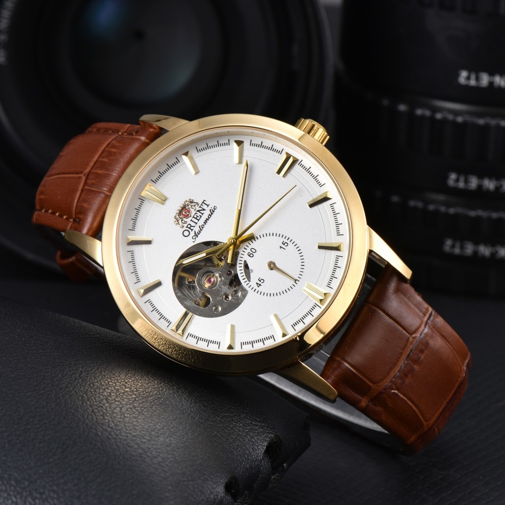 Orient Double Lion Watch Refurbished Japanese Fully Automatic Mechanical Watch Hollowed Out Business