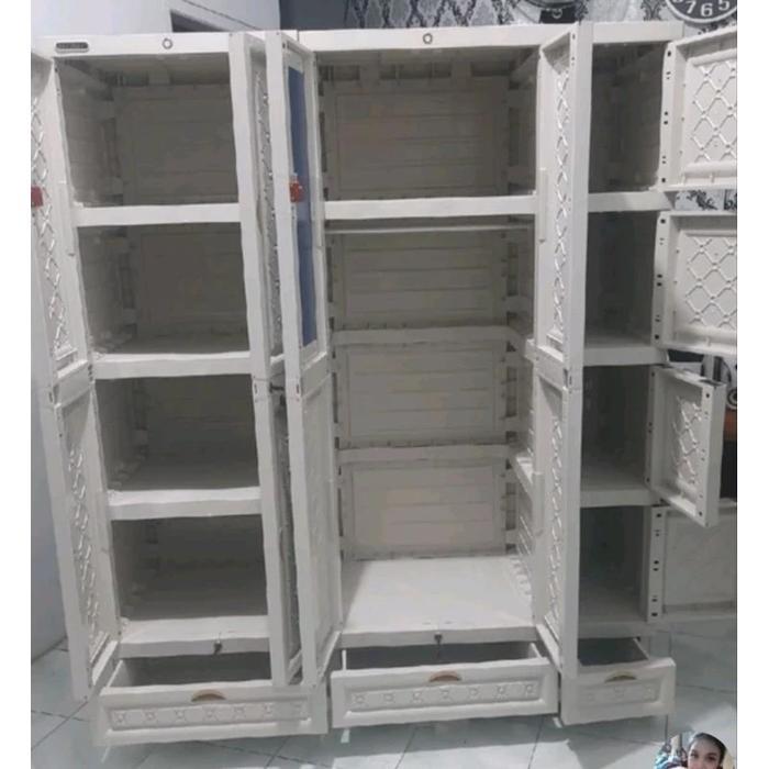 (Khusus Bogor) Lemari Pakaian Plastik Napolly 5 Pintu Jumbo Dicab 5412