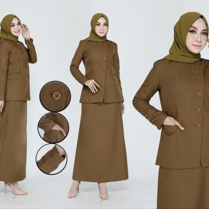Blazer Baju Seragam Pns Wanita Pemda Tua Model Kancing Miring