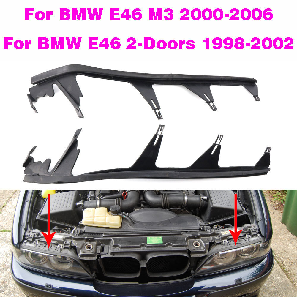 Car Front Upper Headlight Cover Strip Set Trims Headlight Sealing Strip Gasket For E46 2 Door 323I