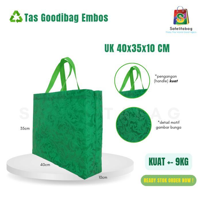 4lcj- (Isi 12 Pcs ) Tas Spunbond Goodiebag Motif Embos Timbul Batik 3D Hajatan Souvenir