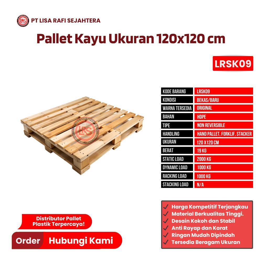Pallet Kayu Bekas/Baru Ukuran 120x120 cm - LRSK09