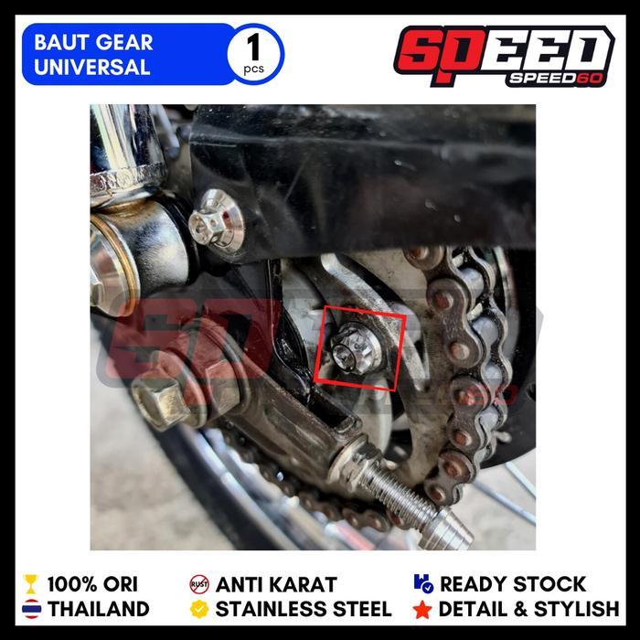 BAUT GEAR BELAKANG RX KING JUPITER UNIVERSAL PROBOLT STAINLESS KING NUT THAILAND