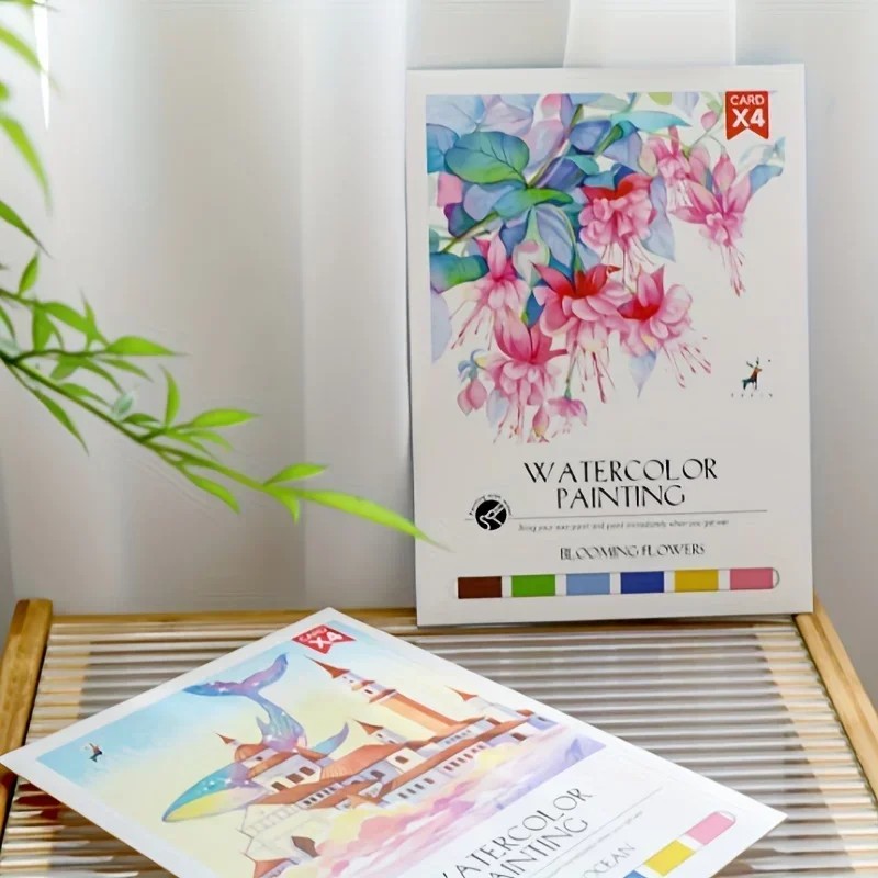 Watercolor Painting Coloring Book Set Coloring Book For Stress Relief & Anxiety Reduction Ideal Gift