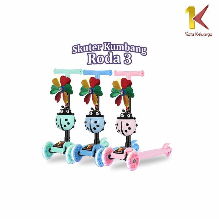 N203- [Cod] Sk M95 Mainan Toys Skuter Anak Roda 3 Otopet Kumbang Bisa Lipat Lampu Led