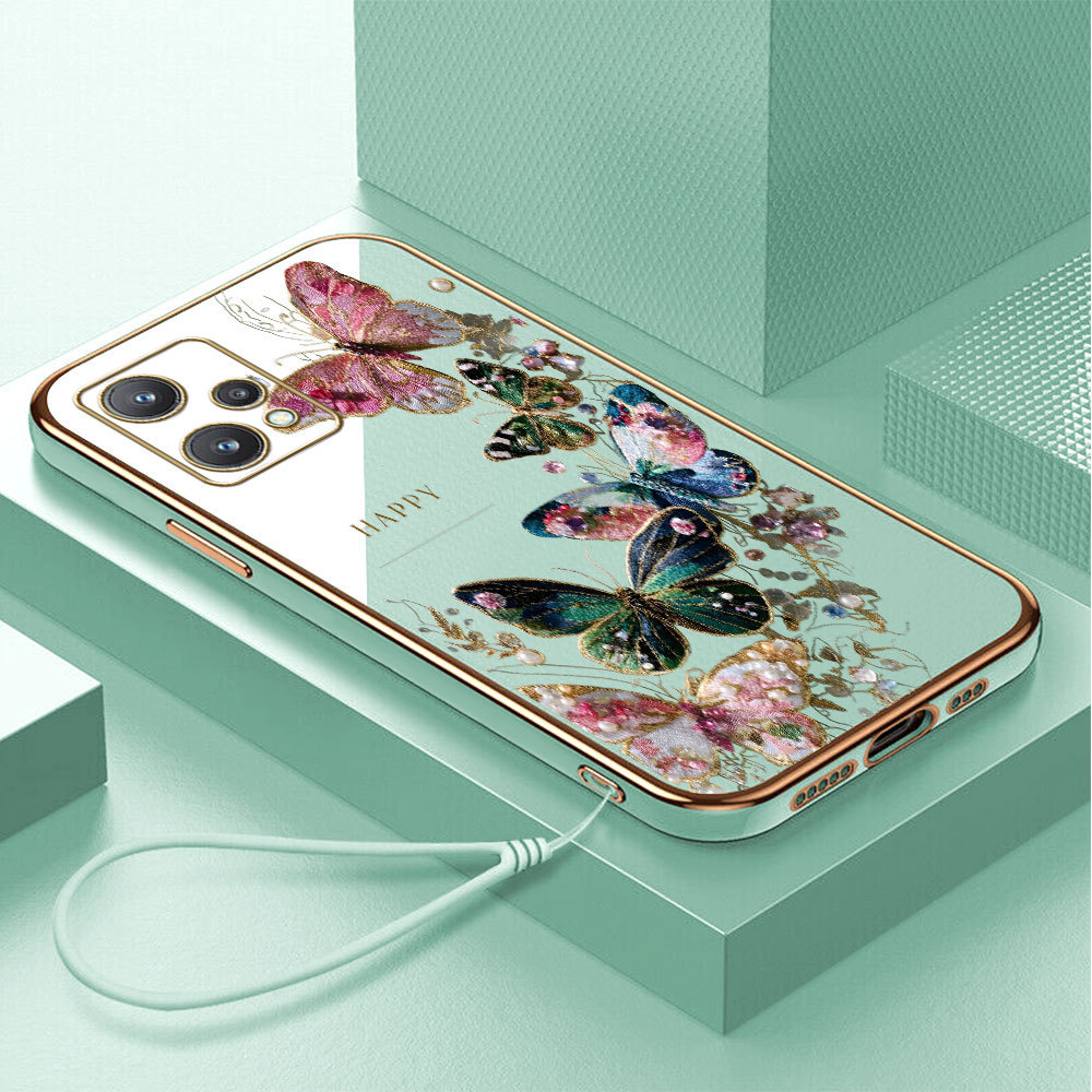 Casing Hp Untuk Realme 9 Pro Lokal Stock Lanyard Gratis Phone Case Softcase Kesing Cassing Bunga Kup