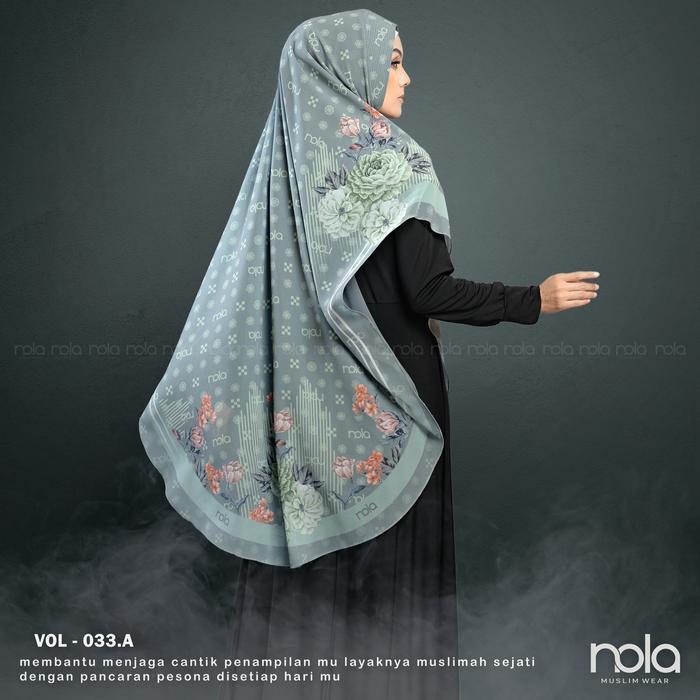 Nola- Khimar Printing Vol 33 Hijab Ceruty Instant 2 Layer Santai Ceruti Layer Panjang Soft Syari