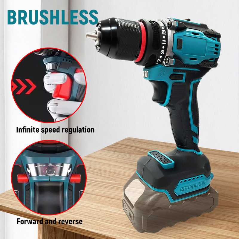 TUNGFULL Brushless Electric Drill Rechargeable Brushless Compact Electric Screwdriver Hand Drill for