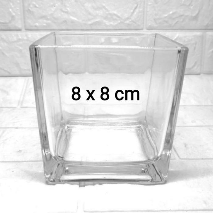 gdyd- Vas Bunga Kaca Kotak / Vas Aesthetic / Vas Bunga Persegi/ Vas Kaca Bening / Pot