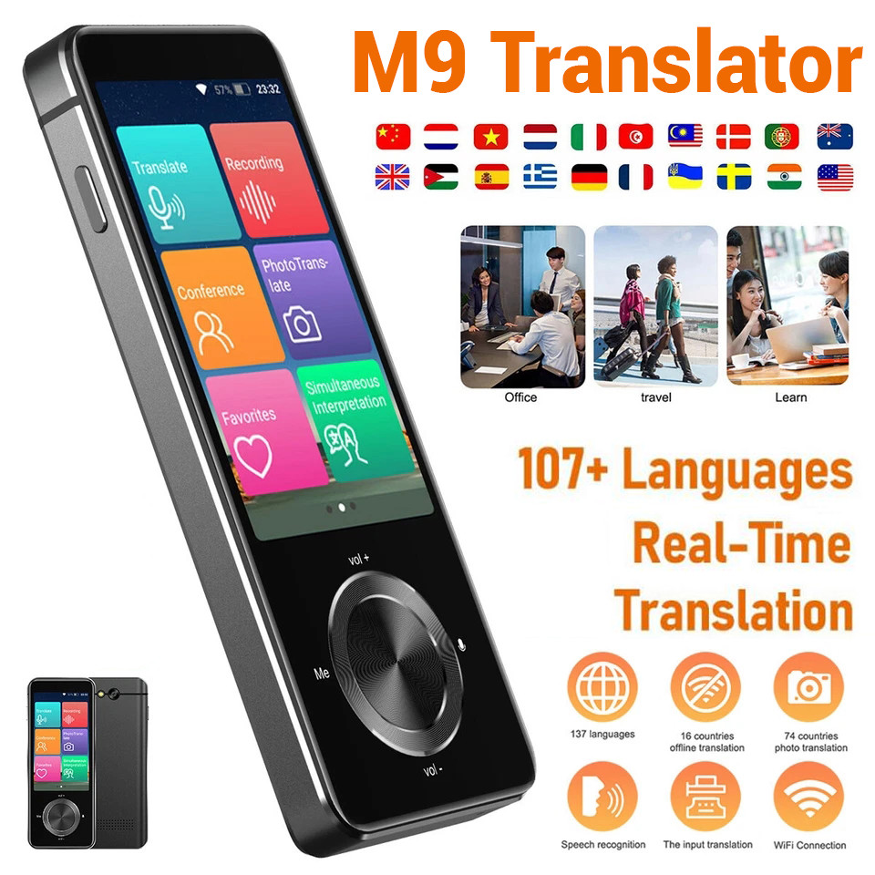 M9 Language Translator Device 107 National Languages Intelligent Translator Real-time Voice,