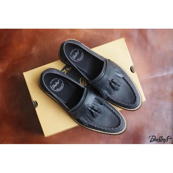 Sale Bradleys - Sepatu Boots Formal Pria - Tassel Black - Original