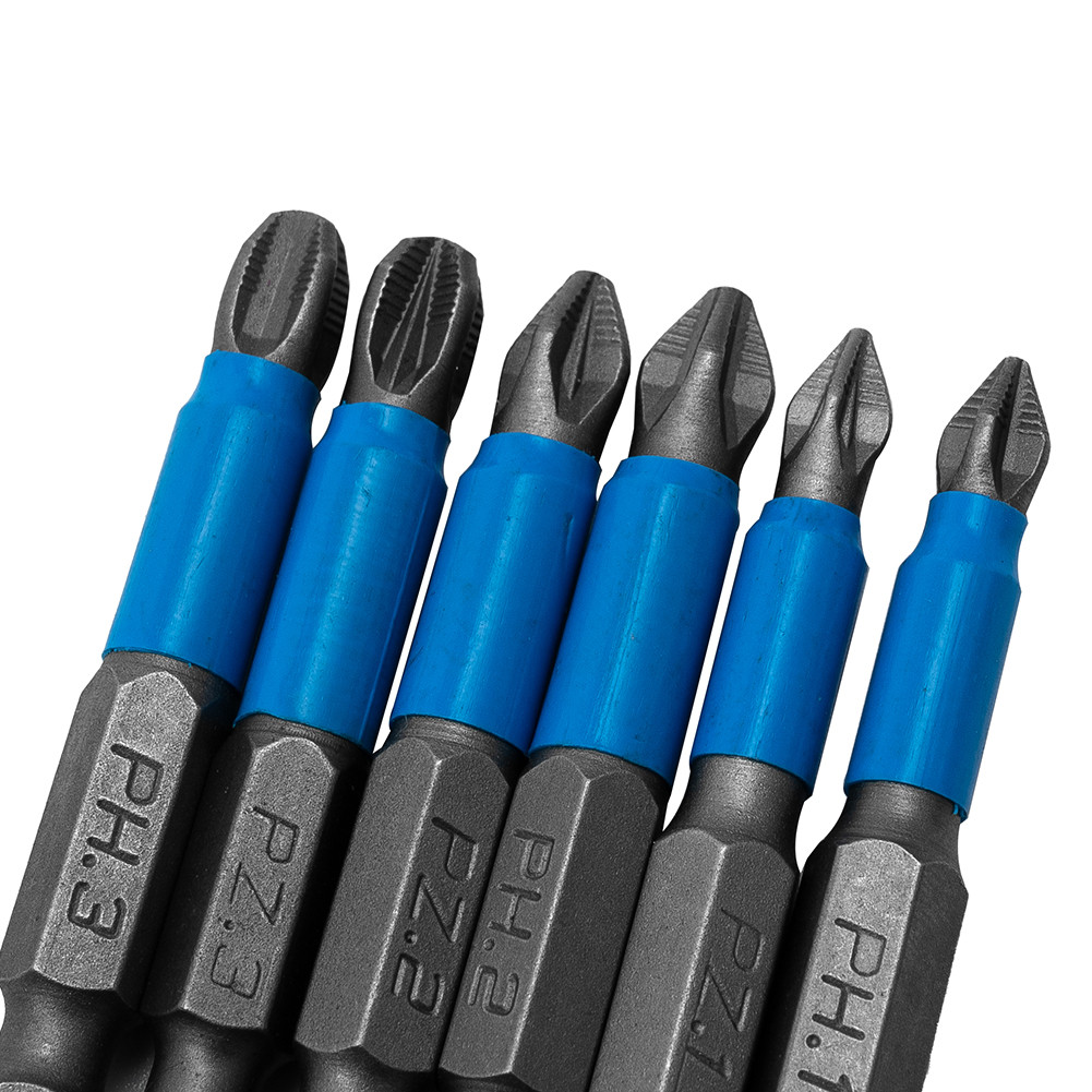 6Pcs 50mm AntiSlip Screwdriver Bit Set Electric Impact PH1 PH2 PH3 PZ1 PZ2 PZ3 Nutdrivers Hand Tools