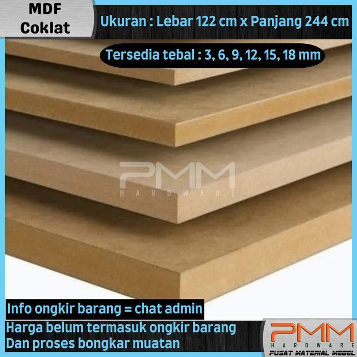 MDF COKLAT 3mm 6mm 9mm 12mm 15mm 18mm 122cm x 244xm tahan air 4x8" Gratis Ongkir