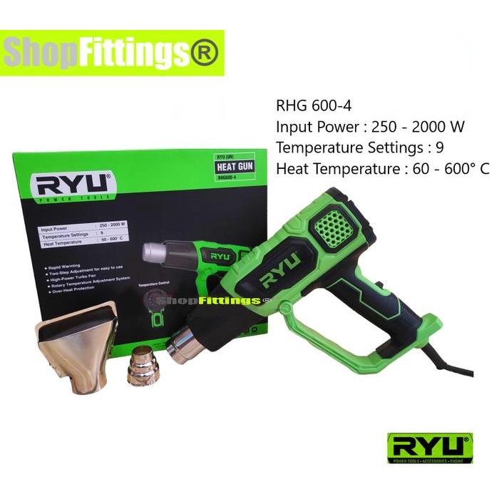 Hemat Ryu Rhg 600 Blower Heat Gun Mesin Pemanas Hot Air Gun Atur Setel Panas Terlariss 