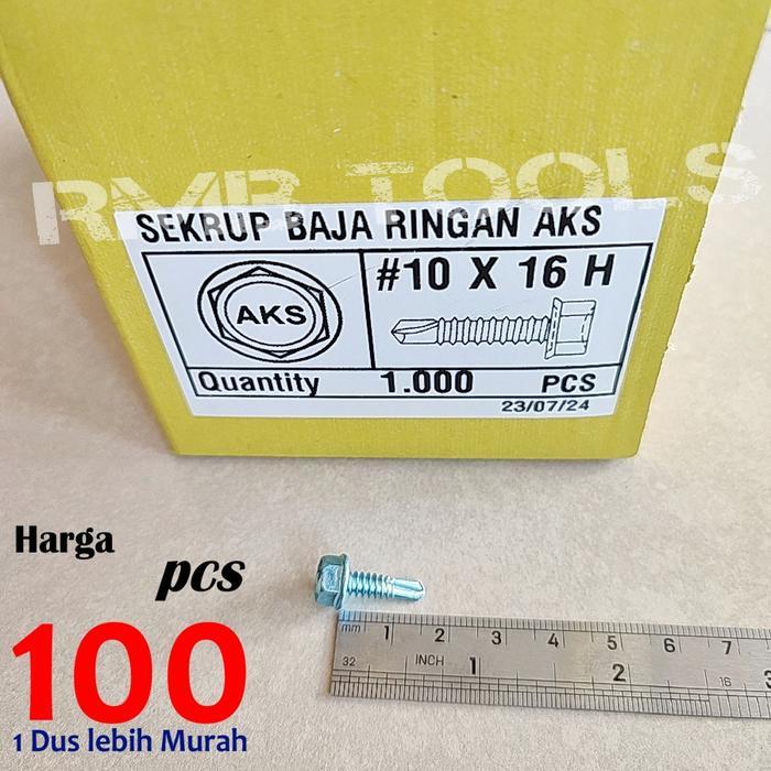 New Sekrup Baja Ringan 10 x 16 Murah 100Pcs / Baut Baja Ringan Roofing