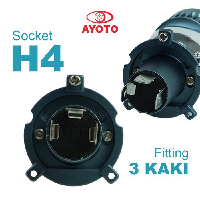 Ayoto Lampu Utama Mobil Motor Led A5 Socket H4 Kaki 3 Premium Hi Low Beam