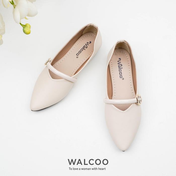 PROMO TERBARU PO Walcoo Molina Flat Shoes Pointed Elegan untuk Gaya Simple & Classy