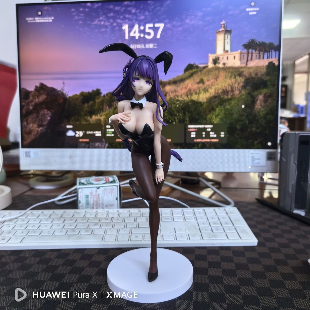 Genshin Impact Figures Raiden Shogun Action Figure Raiden Shogun Cos Bunny Girl Model Doll Game