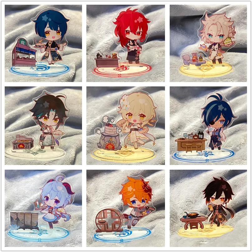 Game Genshin Impact Acrylic Stand Doll Anime Xiao Shouri Tartaglia Kaeya Yukuaki Figure Model Plate