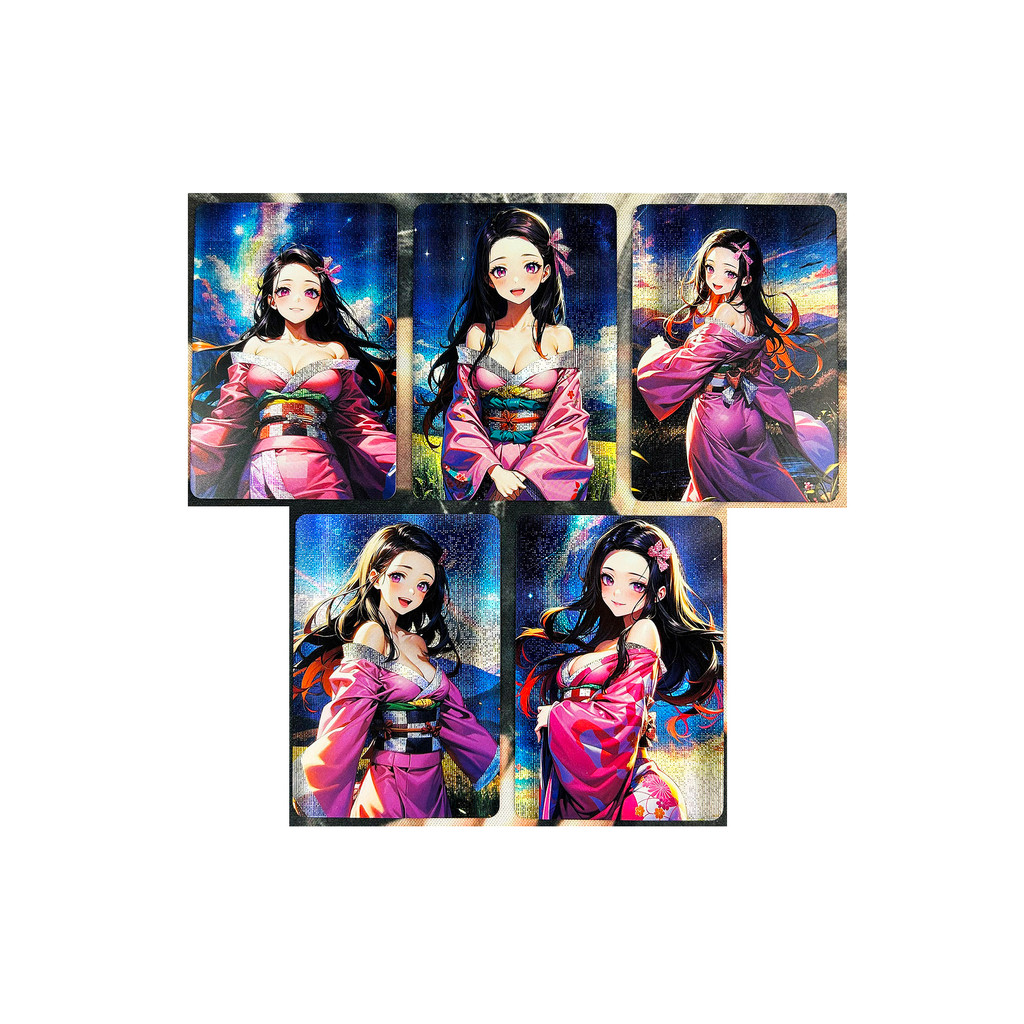 5pcs/set ACG Kamado Nezuko Demon Slayer Refraction Sexy Girls Boutique Suit Hobby Collectibles Game 