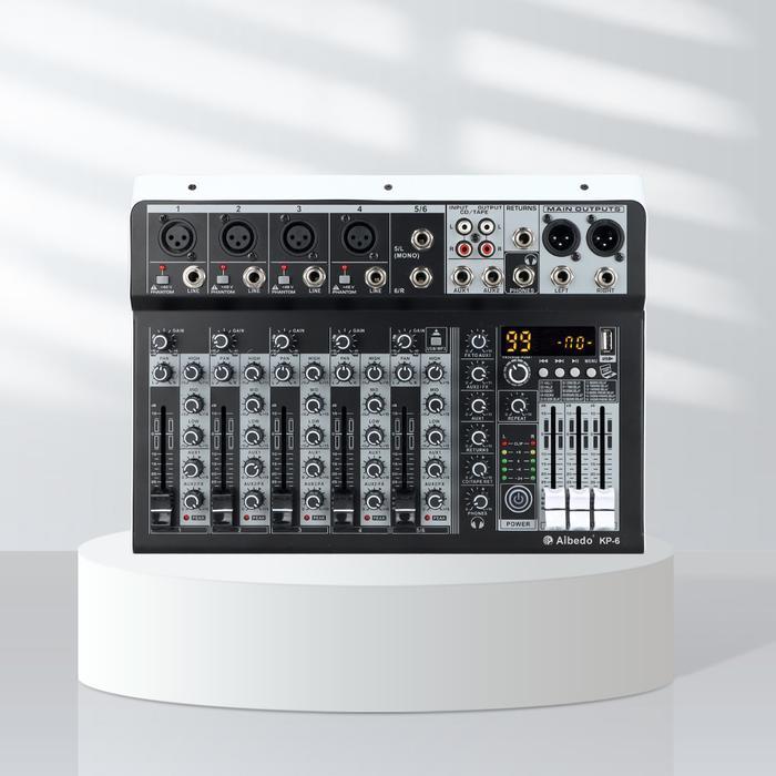 Mixer Audio Profesional 4/6/8 Saluran dengan Bluetooth, 99DSP, Antarmuka Audio USB, dan Perekaman