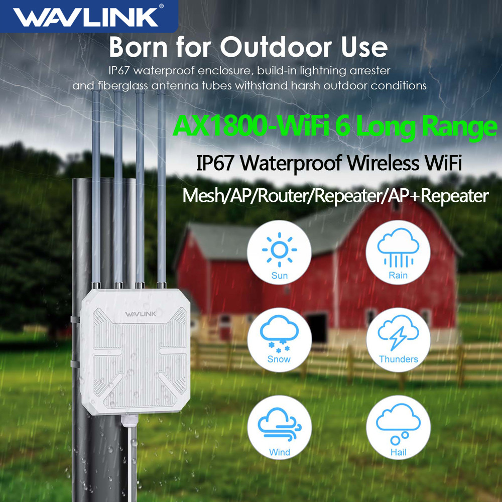 High Power Outdoor Weatherproof Wireless Wifi Extender/Ap/Repeater Wifi 6 Ax1800/Ac1200 Dual Band