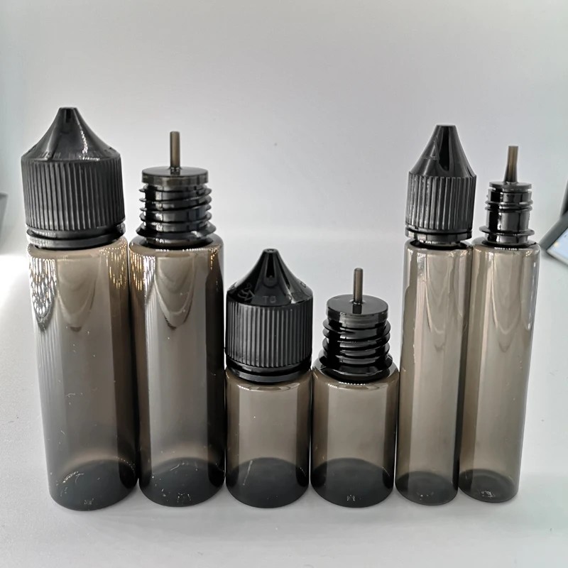 New 5pcs 30ml/60ml/100ml/120ml Black Plastic Empty Dropper Bottles E-Liquid Drop Bottle Long Tip Cap