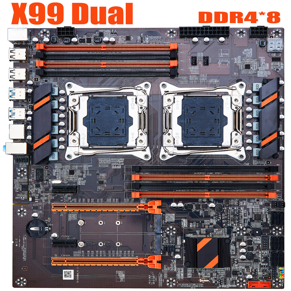 X99 dual CPU motherboard LGA 2011 v3 v4 E-ATX USB3.0 SATA3 with dual Xeon processor motherboard with