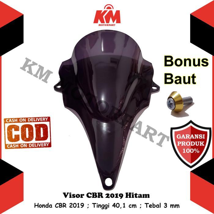 Visor Windshield Jenong Cbr 150r New 2019 Facelift Tinggi 40cm Tebal 3mm Hitam dan Bening