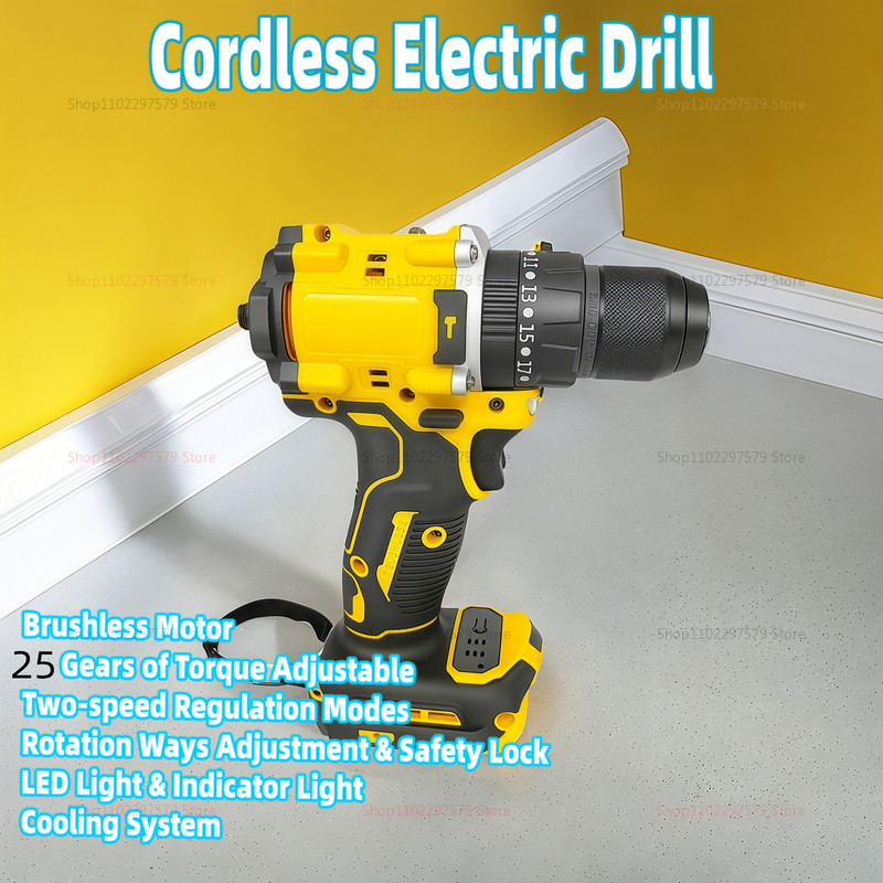 Cordless Rechargeable Brushless Compact Electric Screwdriver Hand Drill Impact Drill for Dewalt