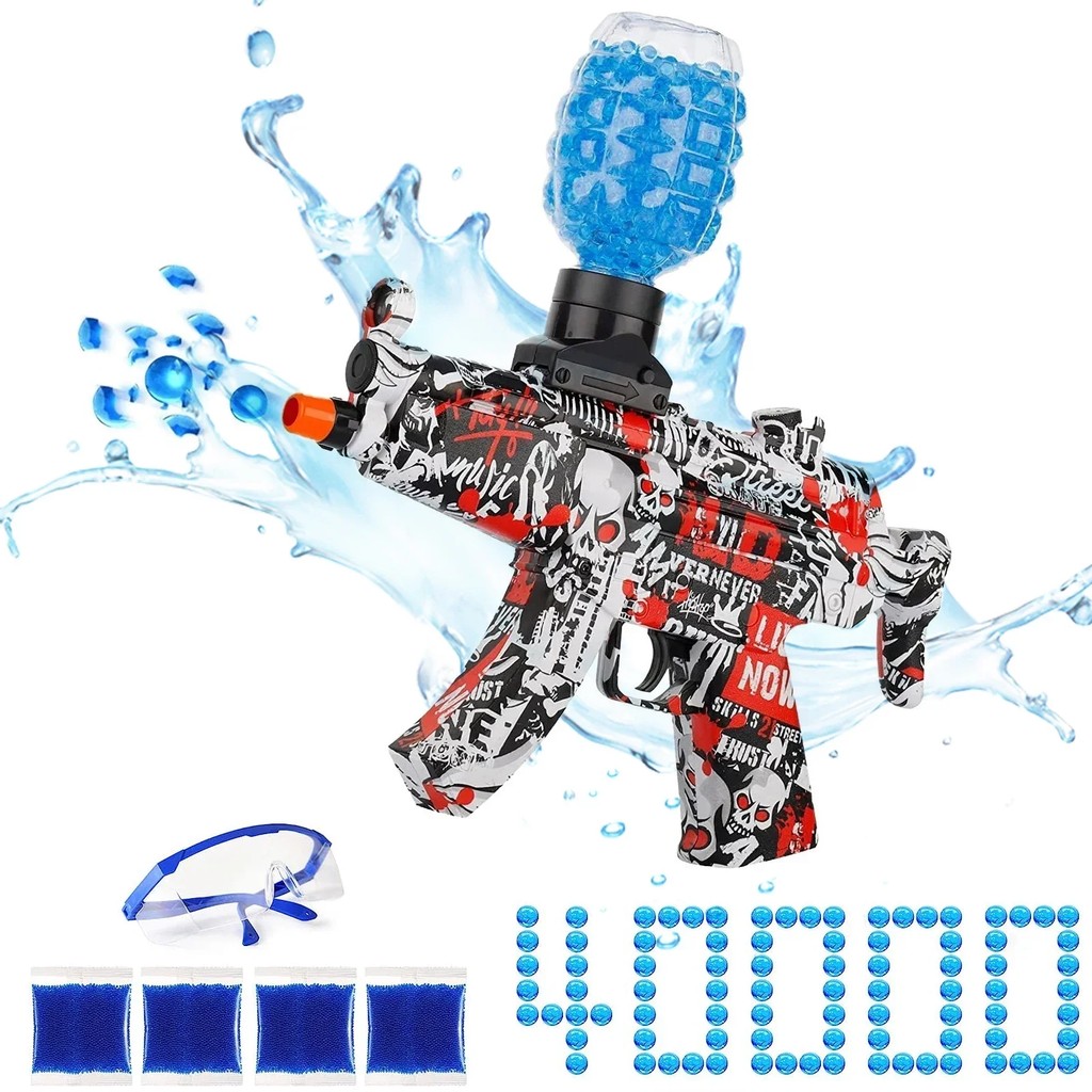 Gel Water Beads Blaster Electric Splat Gun Toys For Boys Girls Automatic Mp5 Splatter Ball Gun