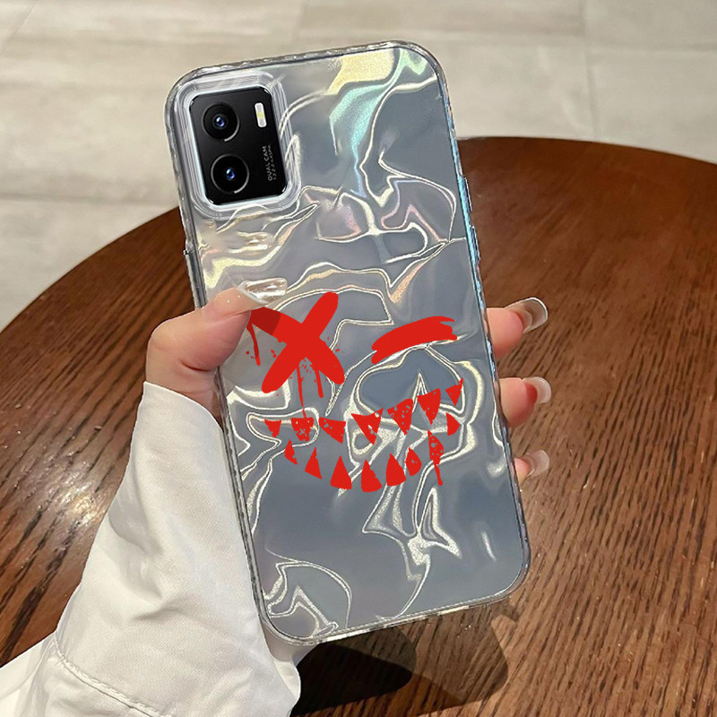 Casing Hp VIVO Y15S Y15A Y15C Y01 Case Casing Pola Emoji tas HP Kasing Kasus ponsel transparan mewah