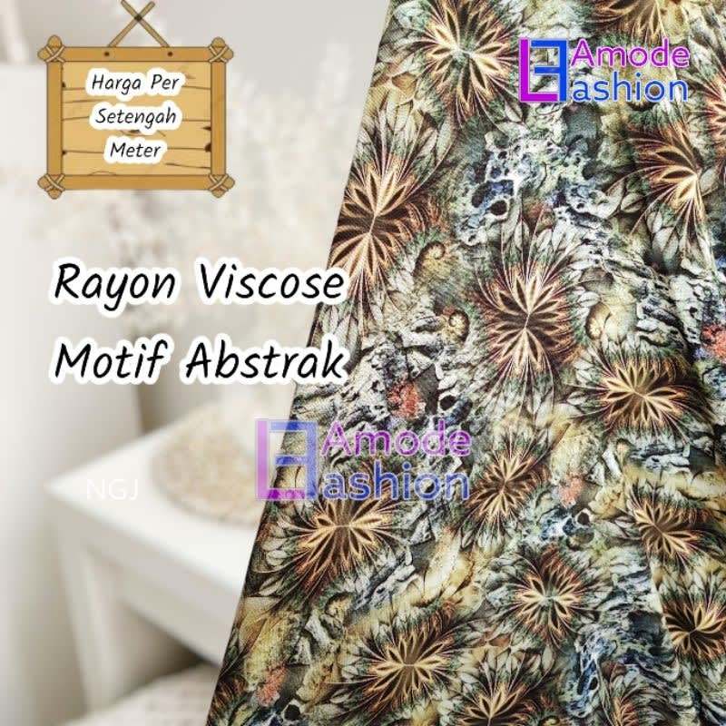Kain Rayon Viscose Motif Abstrak