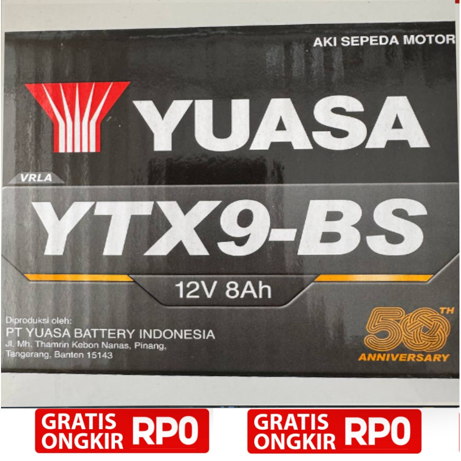 Aki Motor Yuasa YTX9-BS Original Asli 100%