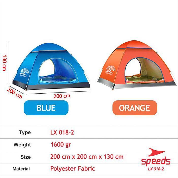 Speeds Tenda Camping 4 Orang Tenda Lipat Bahan Parasut Anti Hujan Outdoor 018-2