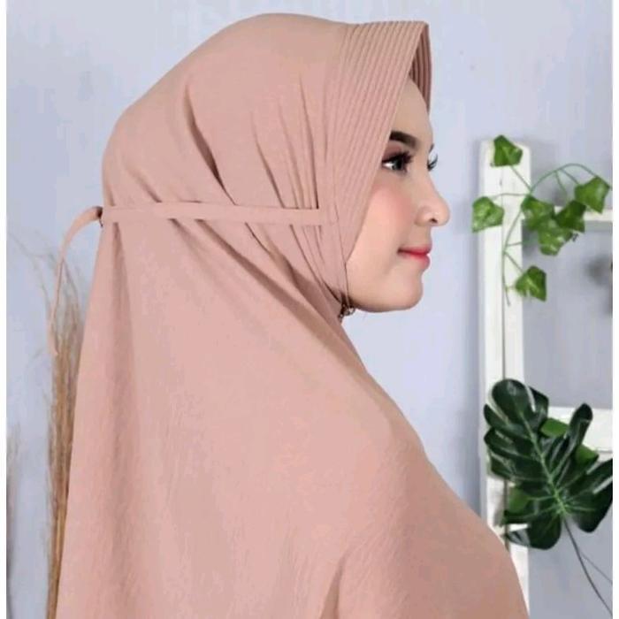 3P9U9- Hijab Bergo Pet Crinkle Xl Mahala Hijab - Desain Modis & Ukuran Besar - Muslim