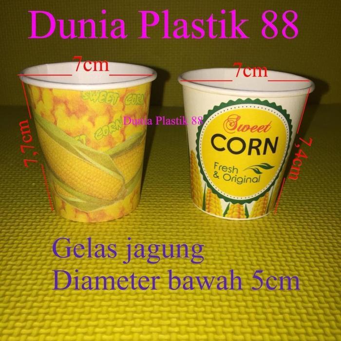50PC 6,5oz Gelas kertas PAPER CUP gambar jagung susu keju JASUKE pop sweet corn popcorn