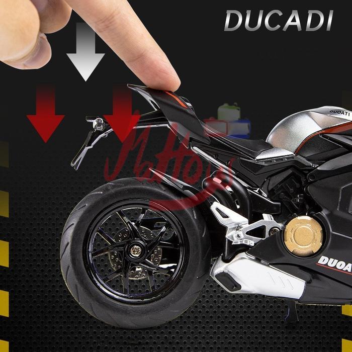 DIECAST HUAYI DUCATI PANIGALE V4S 1/12 ALLOY MODEL BALAP, COCOK UNTUK KOLEKSI ATAU HADIAH ANAK-ANAK