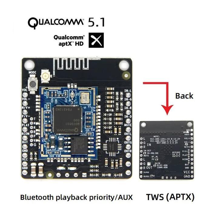 QCC3031 TWS MODULE BLUETOOTH 5.1 AUDIO RECEIVER BOARD