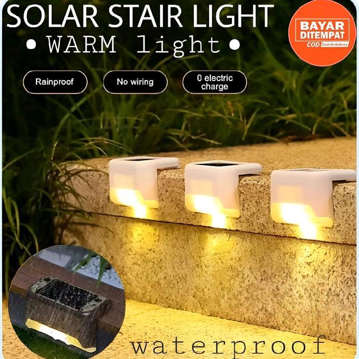 New Lampu LED Solar Tenaga Surya Outdoor Taman Pagar Light Sensor Otomatis Luar Ruangan Teras Depan