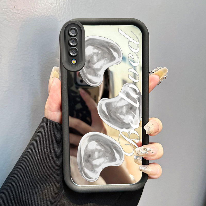 Casing Hp Samsung Galaxy A7 2018 Case HP Casing pola Bunga Hitam Putih Kasing cermin Cesing Silikon 