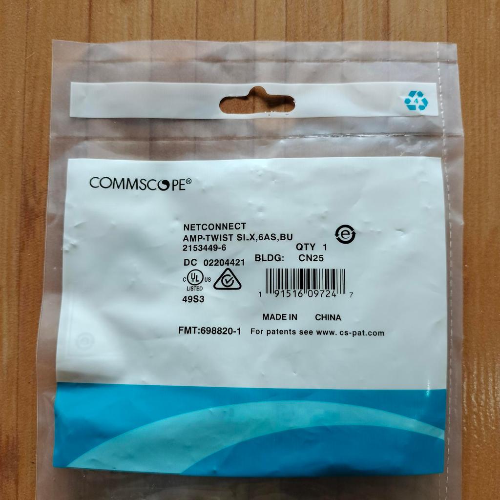 AMP Modular FTP Jack Cat6A / Cat.6A Commscope 2153449-6 TWIST SLX BLUE